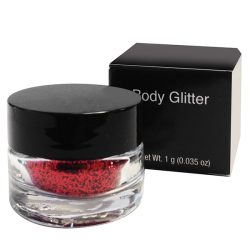 CLEAR JAR W/BLACK CAP AND BOX